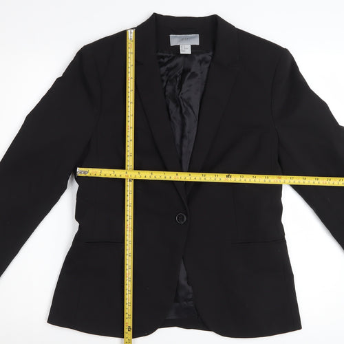 H&M Women’s Black Blazer Size 14 Slim Fit Tailored One Button Jacket