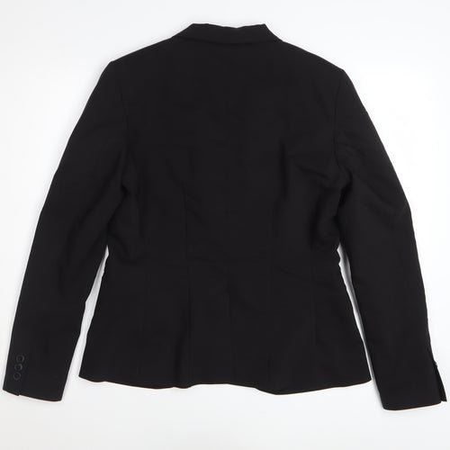 H&M Women’s Black Blazer Size 14 Slim Fit Tailored One Button Jacket