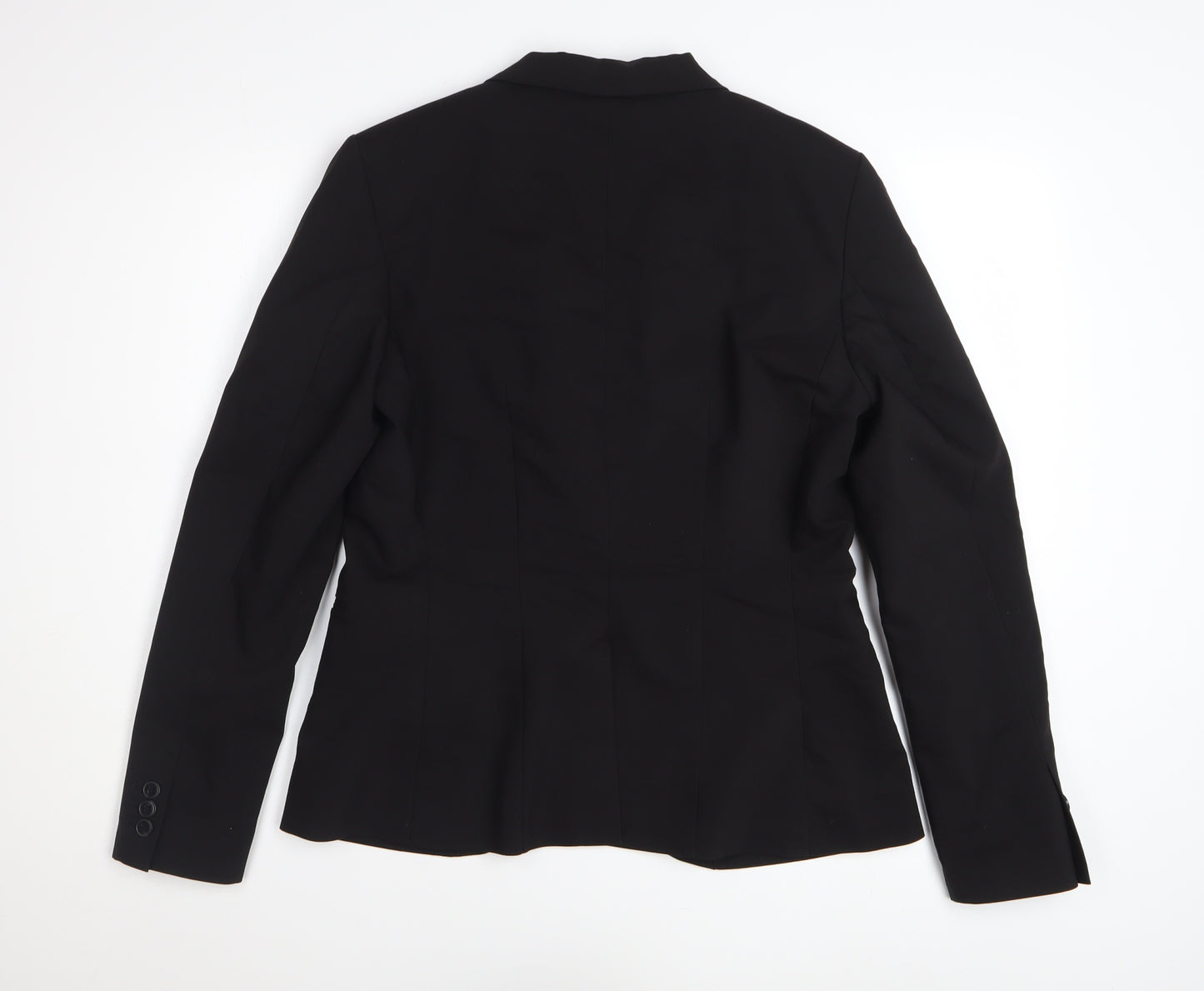 H&M Women’s Black Blazer Size 14 Slim Fit Tailored One Button Jacket