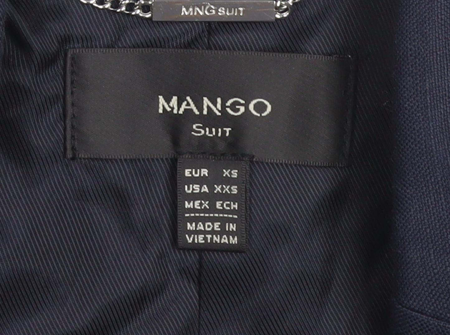 Mango Women Blue Double Breasted Cotton Linen Blazer XS