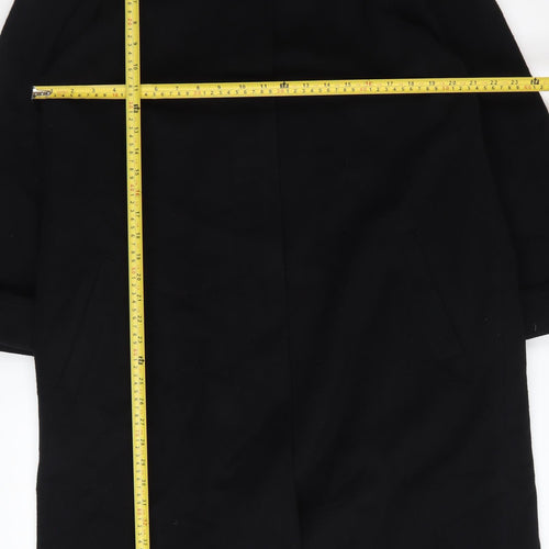Marks and Spencer Women Black Wool Blend Long Overcoat UK 12