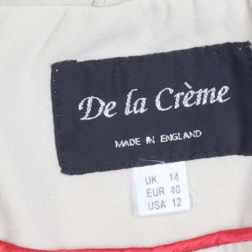 De la Crème Women’s Beige Trench Coat Size 14 Belted Mid-Length