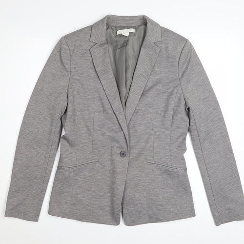 H&M Women Grey Classic Long Sleeve Blouse Size 14