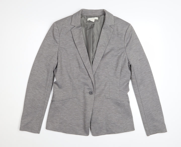 H&M Women Grey Classic Long Sleeve Blouse Size 14