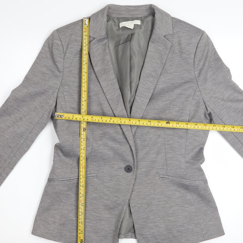 H&M Women Grey Classic Long Sleeve Blouse Size 14