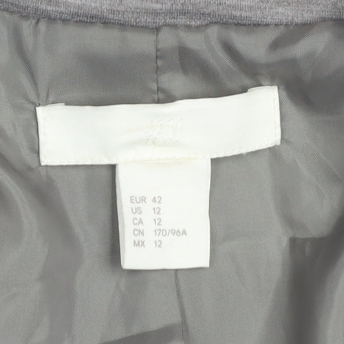 H&M Women Grey Classic Long Sleeve Blouse Size 14