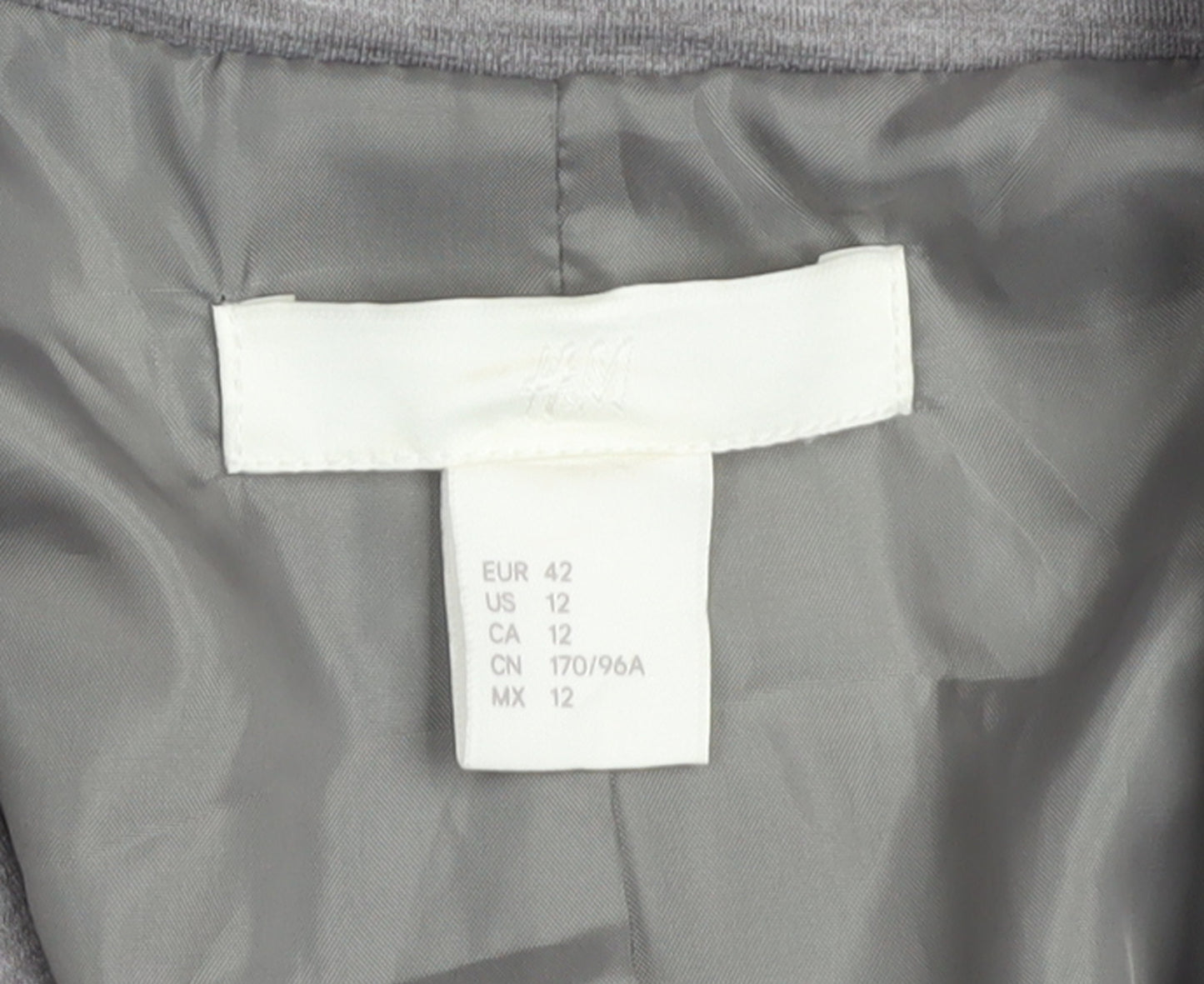 H&M Women Grey Classic Long Sleeve Blouse Size 14