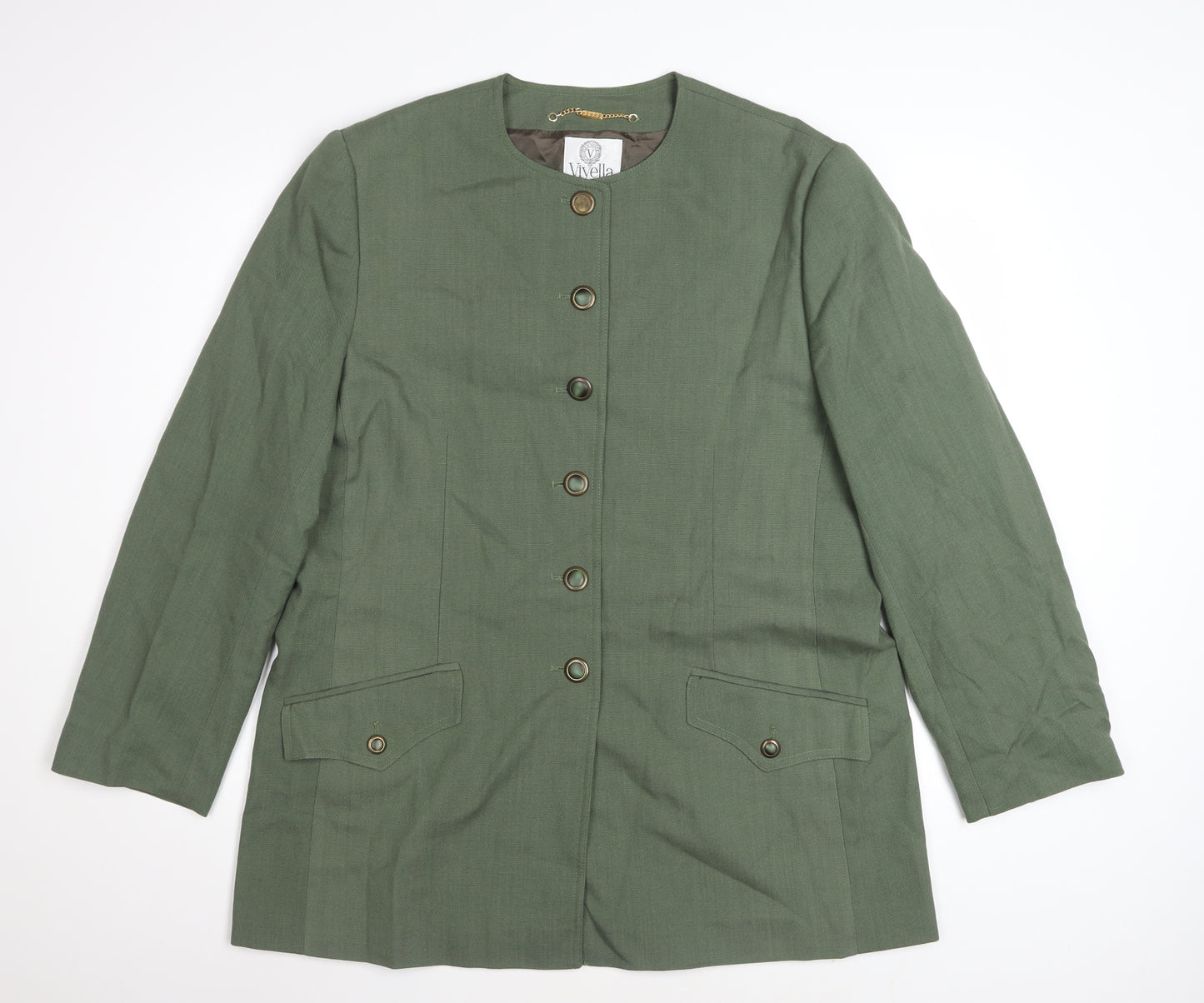Viyella Women's Green Regular Fit Long Sleeve Country Jacket UK 16