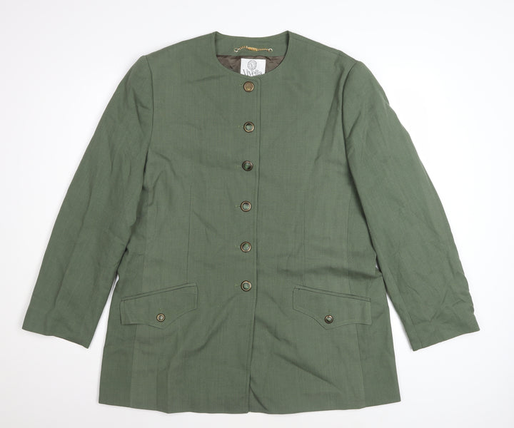 Viyella Women's Green Regular Fit Long Sleeve Country Jacket UK 16