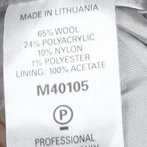 Next Women's Black Wool Blend Mid-Length Overcoat Size 14