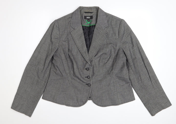 Marks and Spencer Women's Grey Check Blazer UK 18 Classic Fit