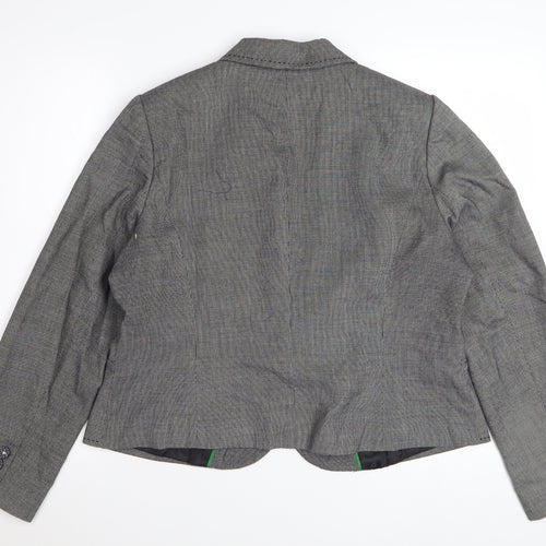 Marks and Spencer Women's Grey Check Blazer UK 18 Classic Fit
