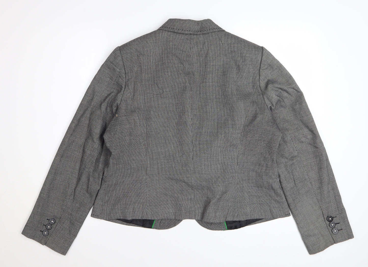 Marks and Spencer Women's Grey Check Blazer UK 18 Classic Fit