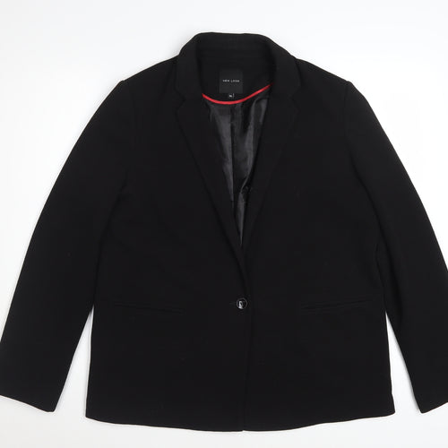 New Look Women Black Regular Fit Blazer Jacket Size 14