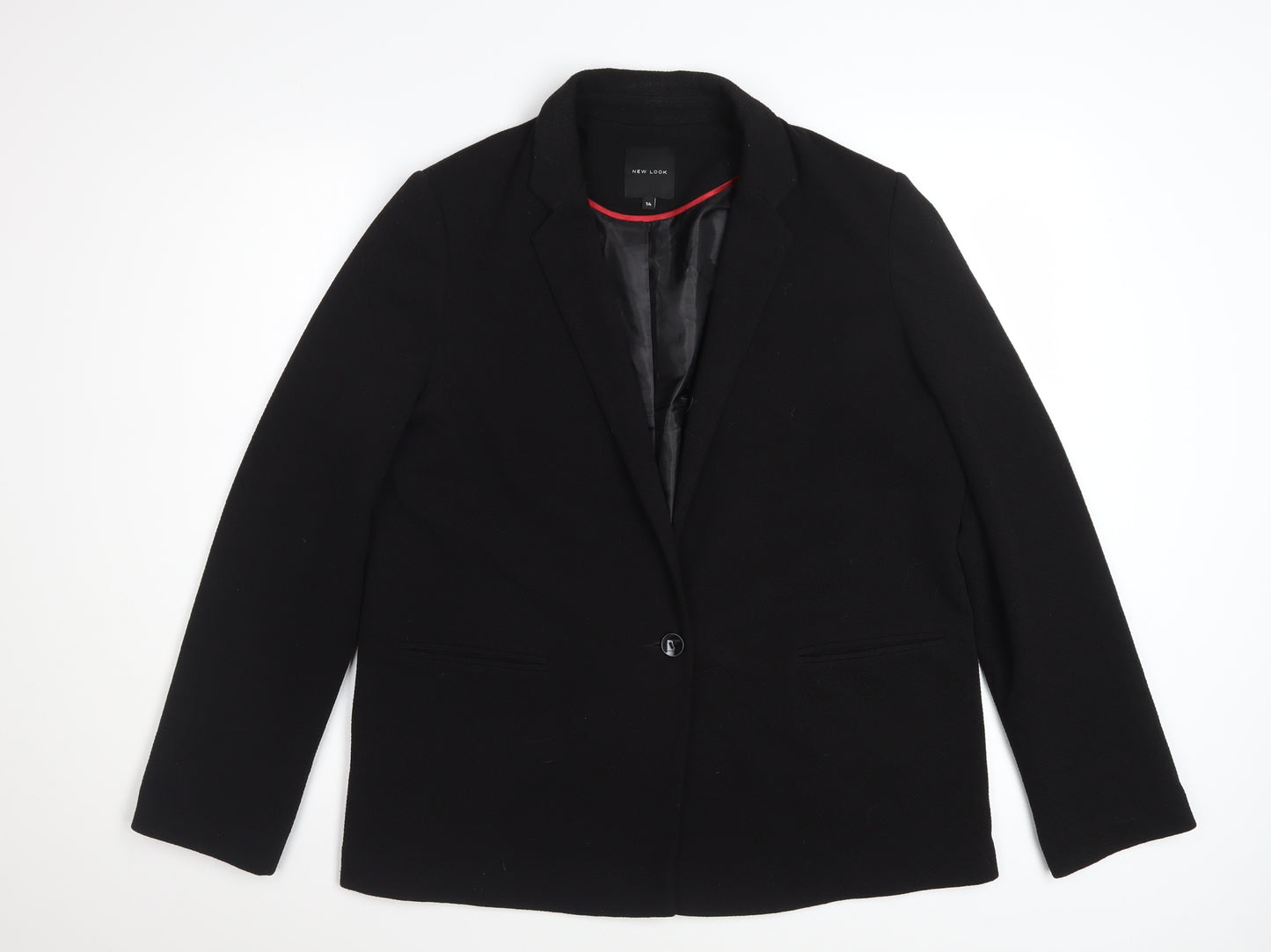 New Look Women Black Regular Fit Blazer Jacket Size 14