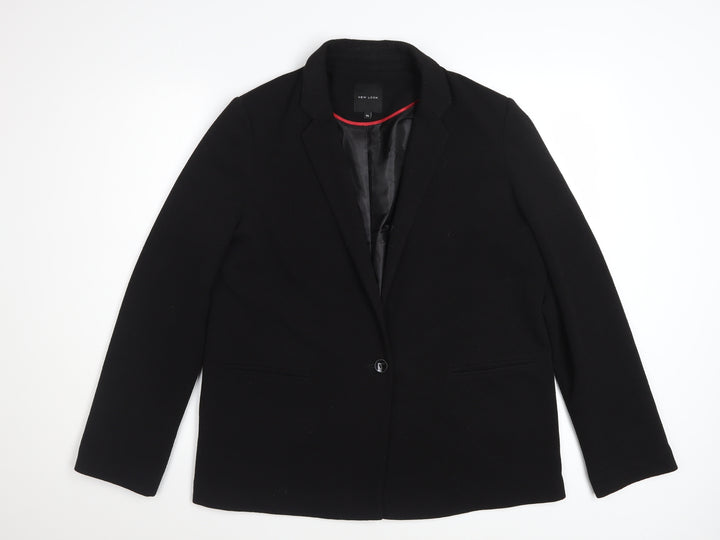 New Look Women Black Regular Fit Blazer Jacket Size 14
