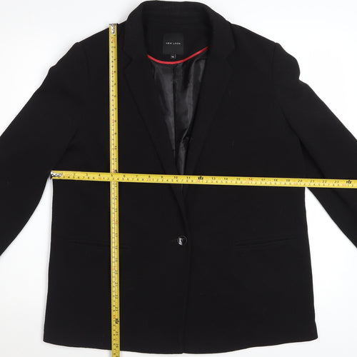 New Look Women Black Regular Fit Blazer Jacket Size 14