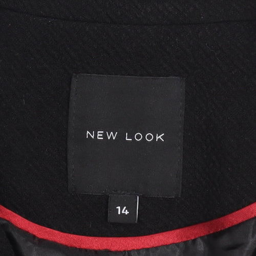 New Look Women Black Regular Fit Blazer Jacket Size 14