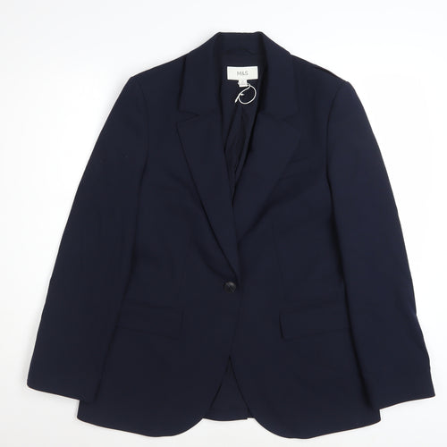 Marks and Spencer Women’s Dark Navy Blazer UK 10 Regular Fit Jacket