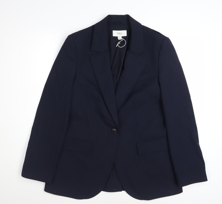 Marks and Spencer Women’s Dark Navy Blazer UK 10 Regular Fit Jacket