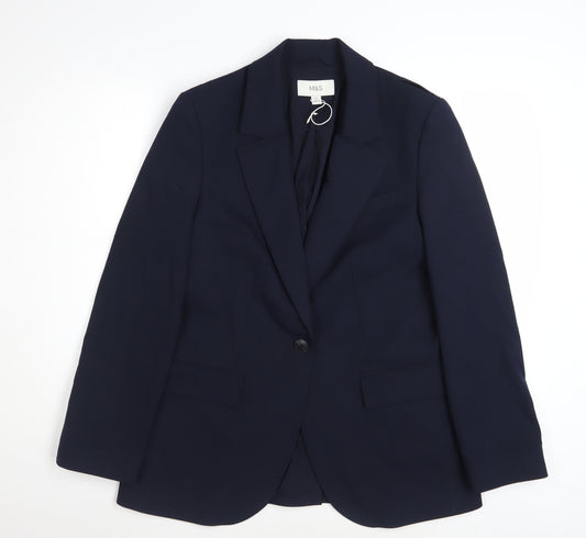 Marks and Spencer Women’s Dark Navy Blazer UK 10 Regular Fit Jacket