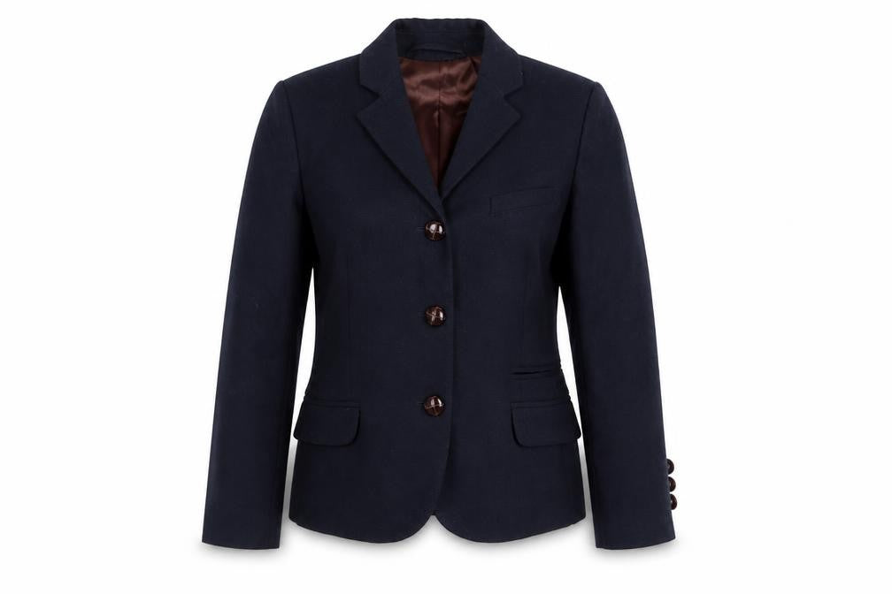 Topshop Women’s Navy Blue Wool Blend Tailored Blazer UK 8