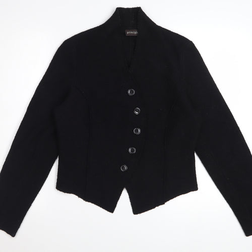 Principles Women Black Wool Blazer Jacket Size 12