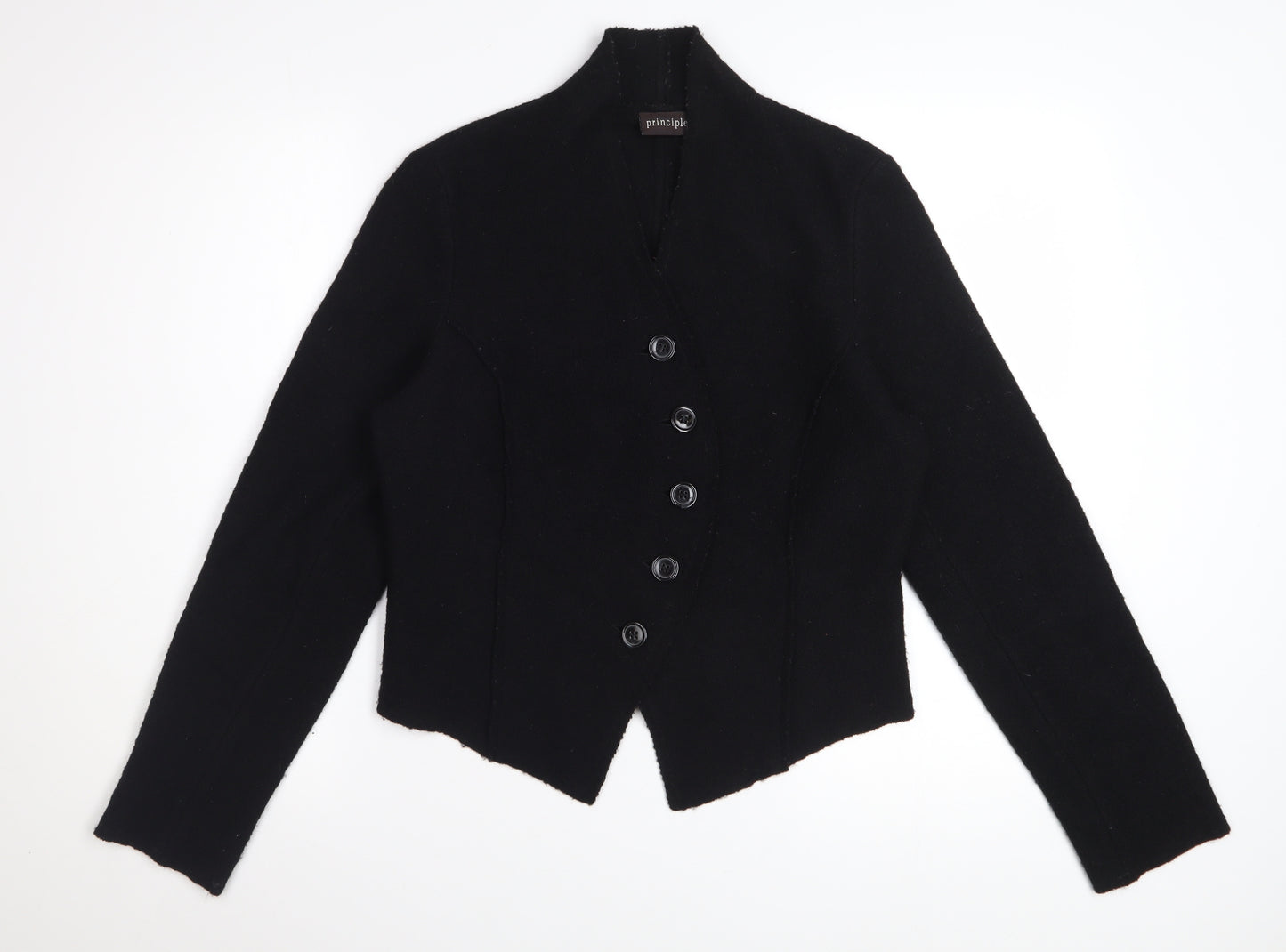 Principles Women Black Wool Blazer Jacket Size 12
