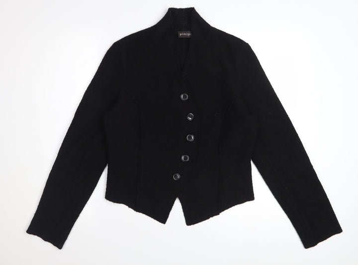 Principles Women Black Wool Blazer Jacket Size 12
