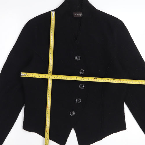 Principles Women Black Wool Blazer Jacket Size 12
