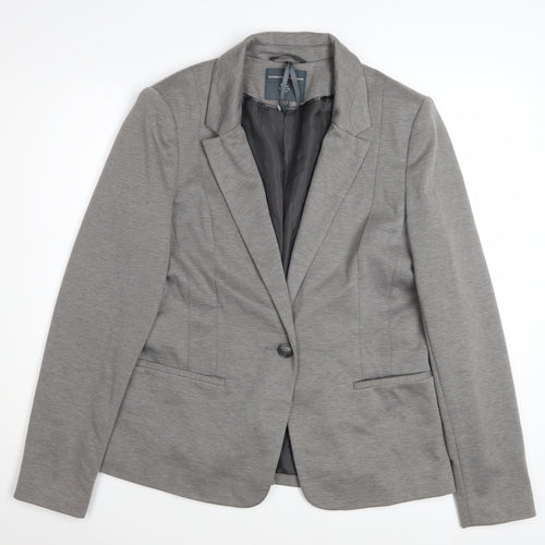Dorothy Perkins Women’s Grey Size 14 Classic Single-Breasted Blazer
