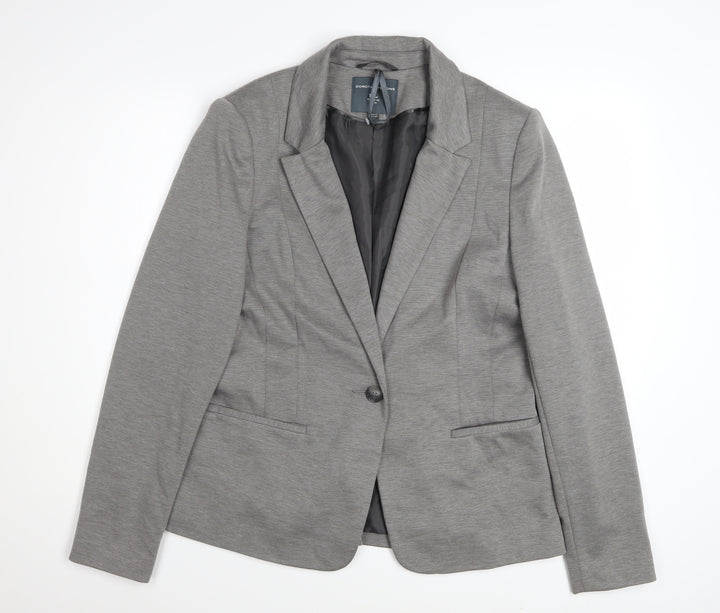 Dorothy Perkins Women’s Grey Size 14 Classic Single-Breasted Blazer