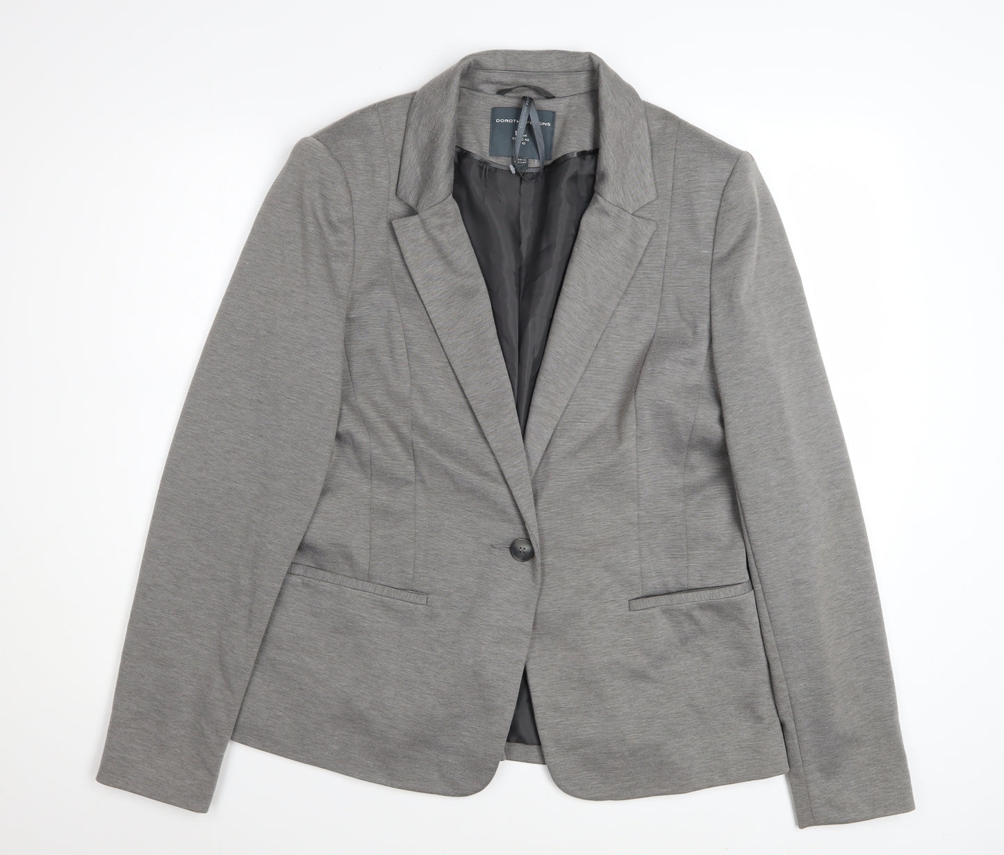 Dorothy Perkins Women’s Grey Size 14 Classic Single-Breasted Blazer