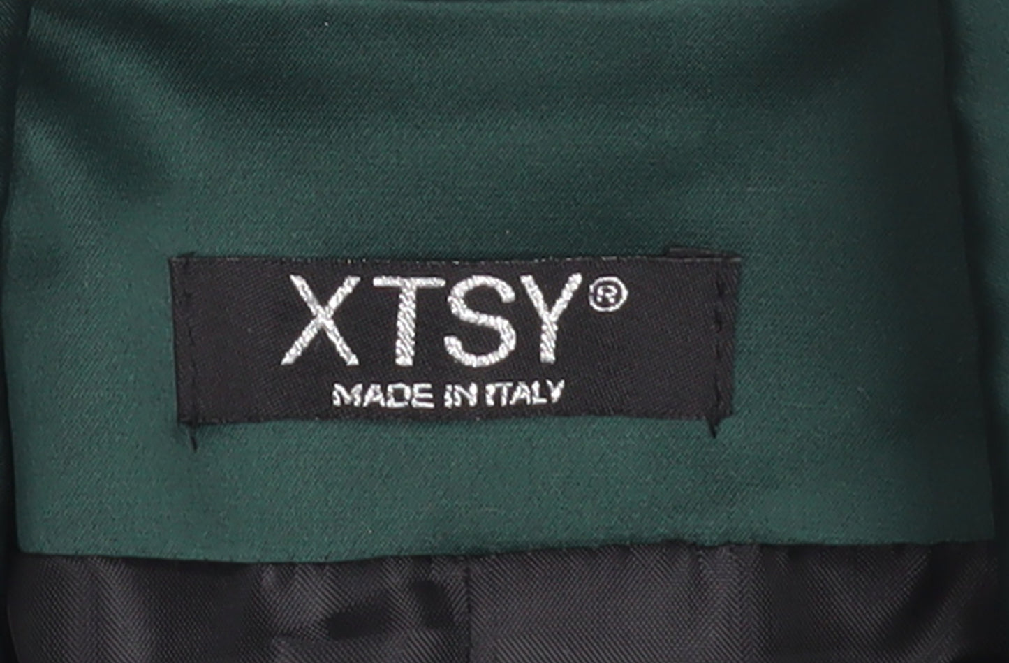 XTSY Women Green Single-Breasted Satin Blazer Size 14 Made in Italy