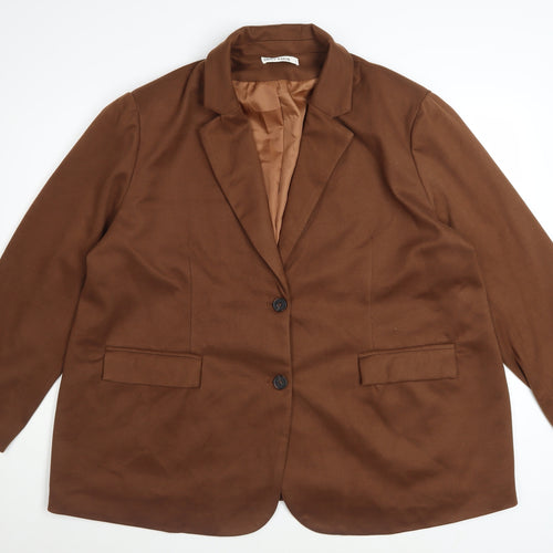 Grace Karin Womens Brown 2XL Classic Two-Button Blazer Jacket