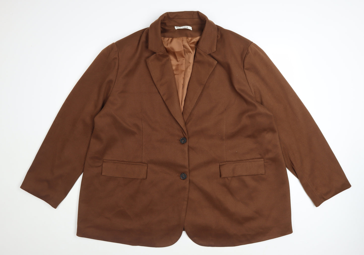 Grace Karin Womens Brown 2XL Classic Two-Button Blazer Jacket
