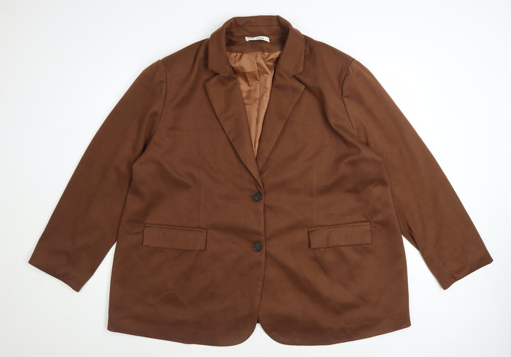 Grace Karin Womens Brown 2XL Classic Two-Button Blazer Jacket