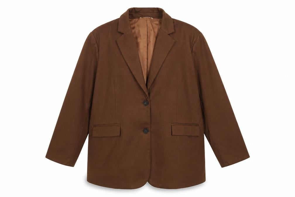 Grace Karin Womens Brown 2XL Classic Two-Button Blazer Jacket
