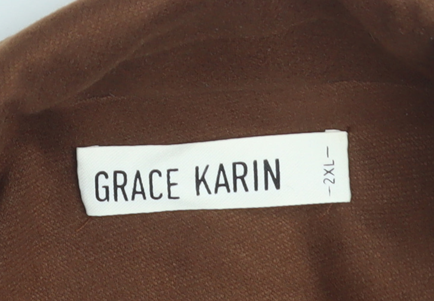 Grace Karin Womens Brown 2XL Classic Two-Button Blazer Jacket