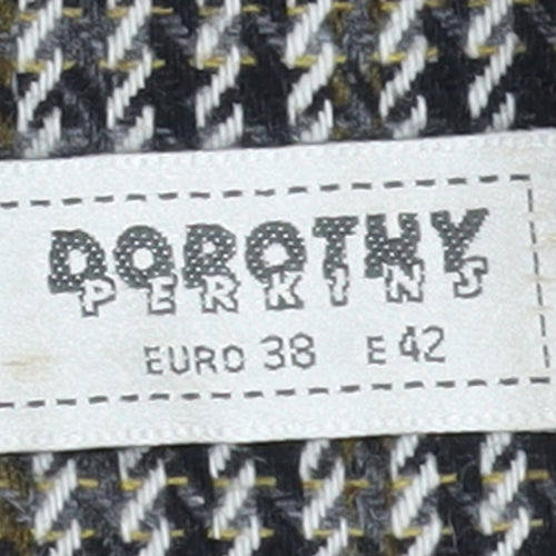 Dorothy Perkins Women Grey Houndstooth Wool Blend Double-Breasted Blazer UK 12