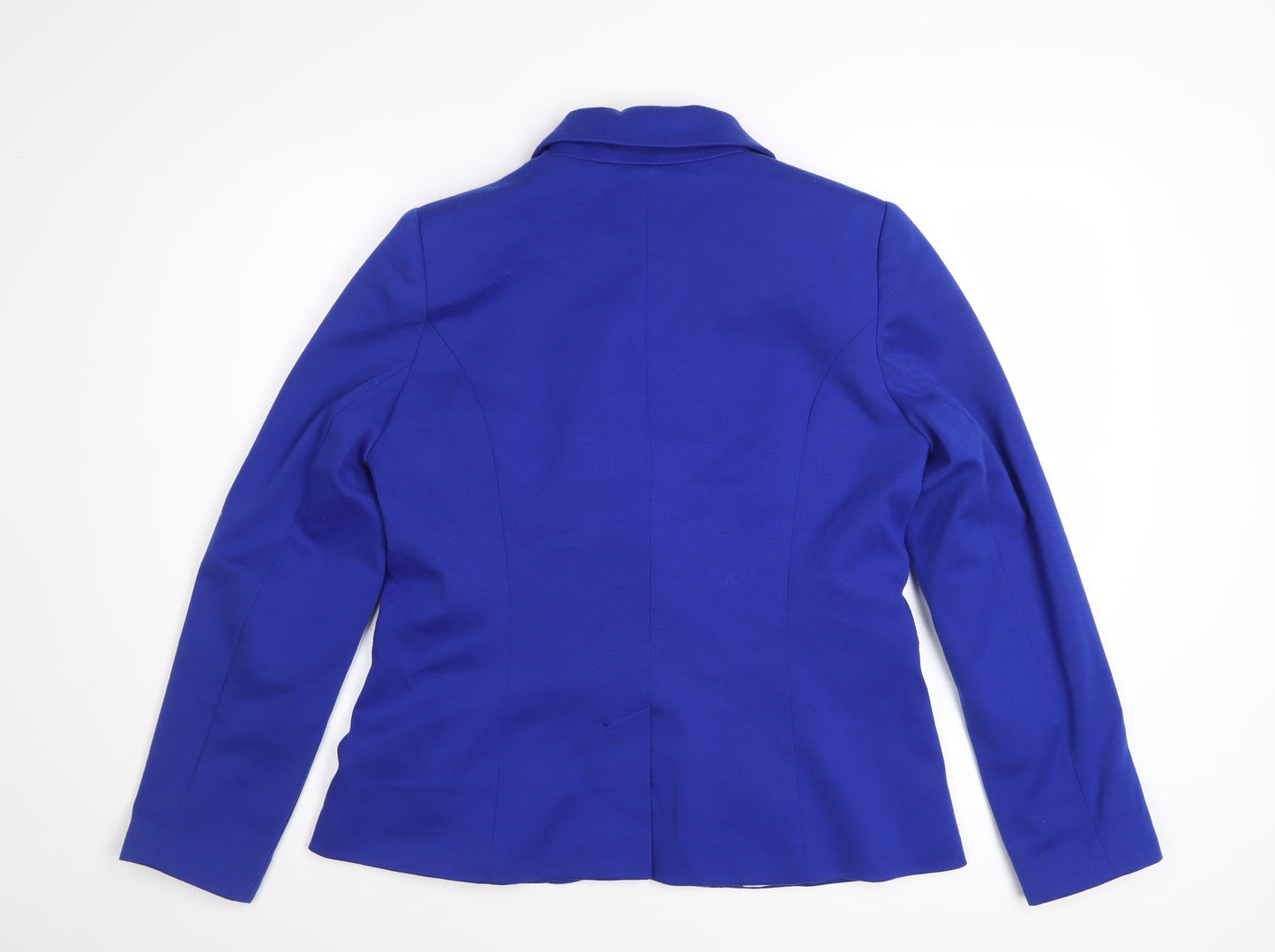 M&Co Womens Blue Size 12 Tailored One Button Blazer Jacket