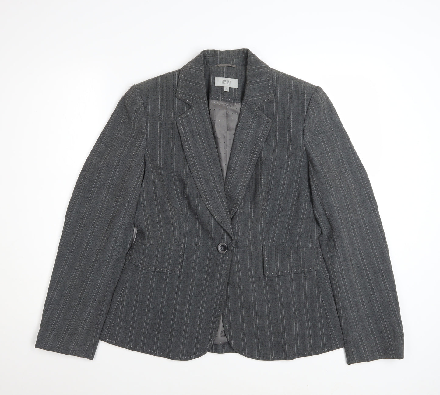 Marks and Spencer Women’s Grey Pinstripe Suit Jacket UK 12