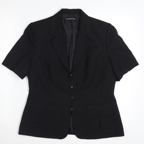 Jacques Vert Women's Black Short Sleeve Suit Jacket Size 12