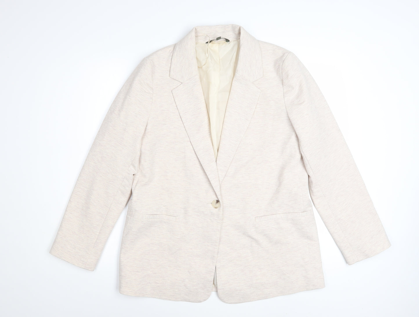 Bonmarché Women's Beige Size 14 Classic Single-Breasted Blazer