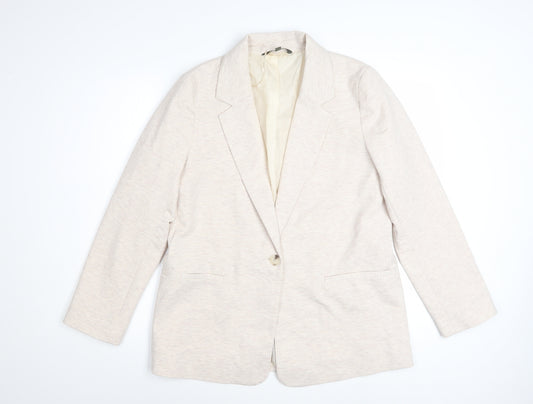 Bonmarché Women's Beige Size 14 Classic Single-Breasted Blazer