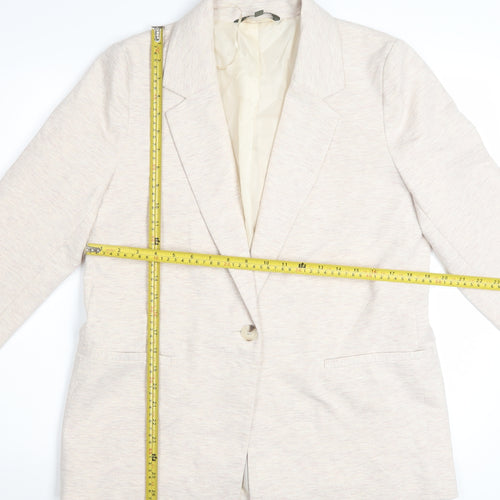 Bonmarché Women's Beige Size 14 Classic Single-Breasted Blazer