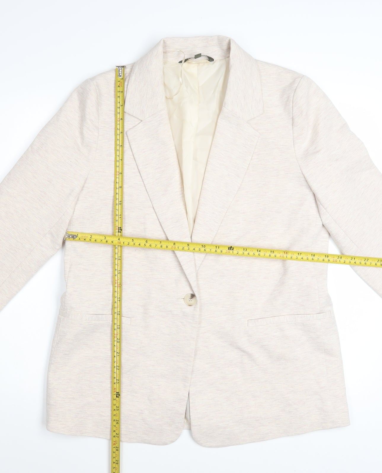 Bonmarché Women's Beige Size 14 Classic Single-Breasted Blazer