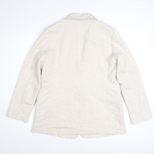 Bonmarché Women's Beige Size 14 Classic Single-Breasted Blazer