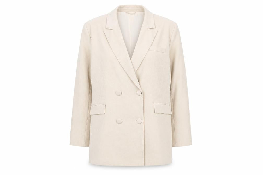 4th + Reckless Beige Double Breasted Women's Blazer UK 16