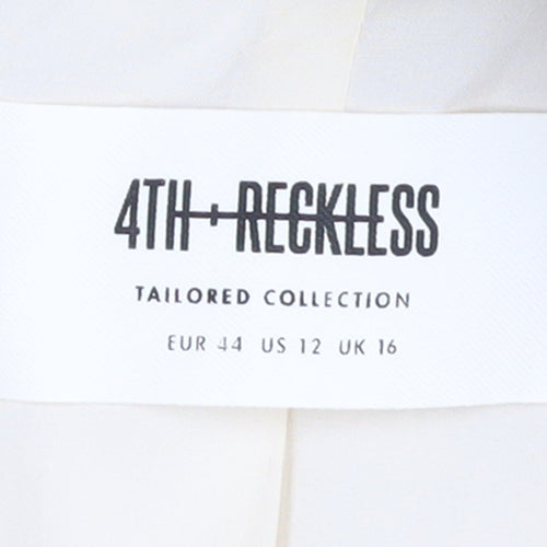 4th + Reckless Beige Double Breasted Women's Blazer UK 16